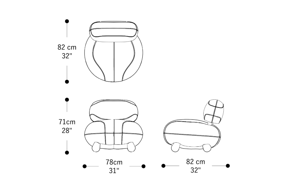 Image of the main dimensions of the product